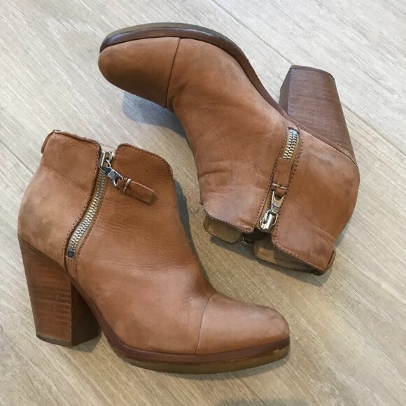 Rag & Bone Booties Womens Size 6 Brown Tan Margot Suede Leather Boots Fall Wear - Picture 1 of 14